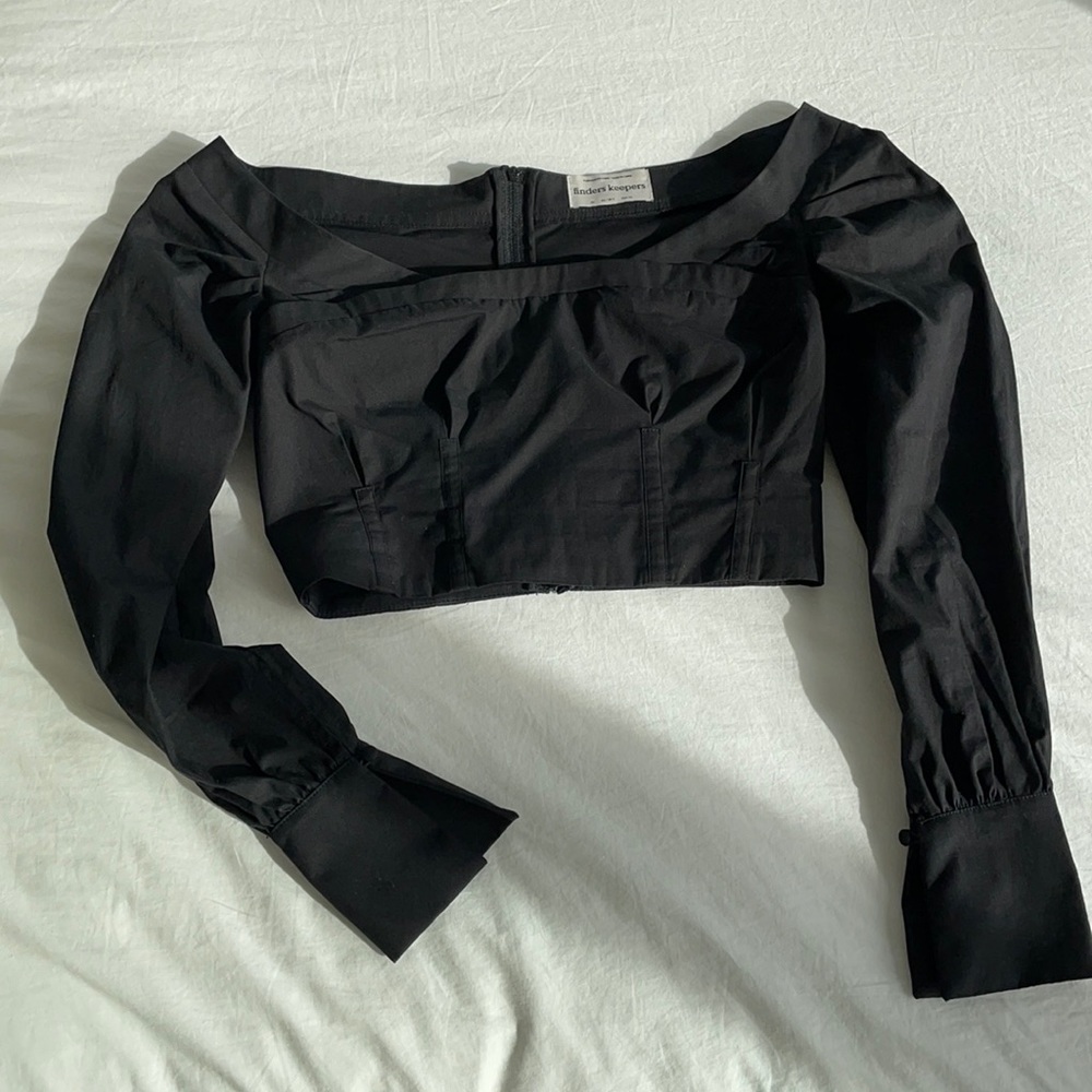 Finders keepers cropped off shoulder corset top